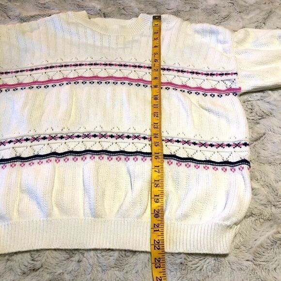 𝅺VINTAGE short sleeve cotton crewneck sweater size M - Picture 7 of 10